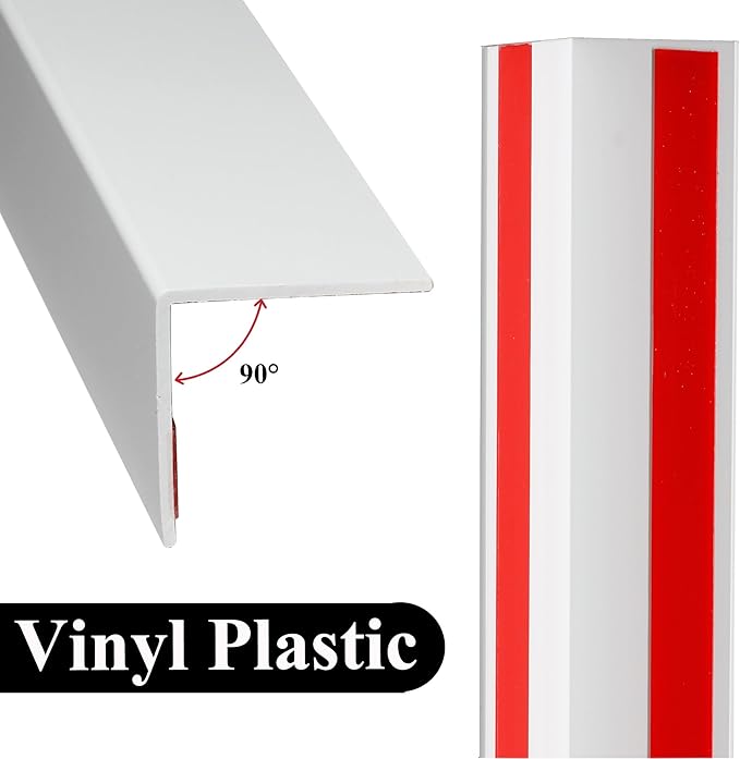 Wall Corner Protector PVC Self-Adhesive Guards for Furniture, Cabinet Edge Protection (White, 1.18“X 48”-12Pcs)