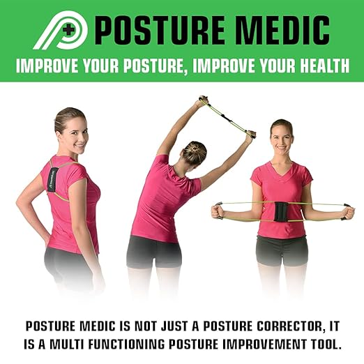 PRIMEKINETIX PostureMedic Dynamic Posture Corrector - Active Resistance Training System for Upper Back Strengthening & Shoulder Alignment - Stretches Chest, Strengthens Back - Doctor Recommended - Size XL (Orange)