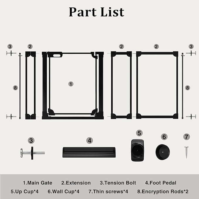 WAOWAO Clear Baby Gate for Stairs Modern Design Acrylic Auto Close Pet Gate, 57.87-66.14" Wide Safety Baby Gate for Doorways,Black Clear Dog Gates Indoor, Hallways,Kitchen