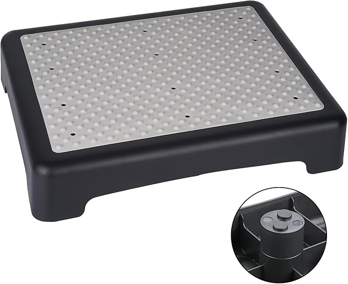Non Slip One Step Stool for Seniors, Adults, Indoor/Outdoor Portable Stair Assist, Mobility Step Stool for Bedside, Car, Kitchen, Bathroom, Grey
