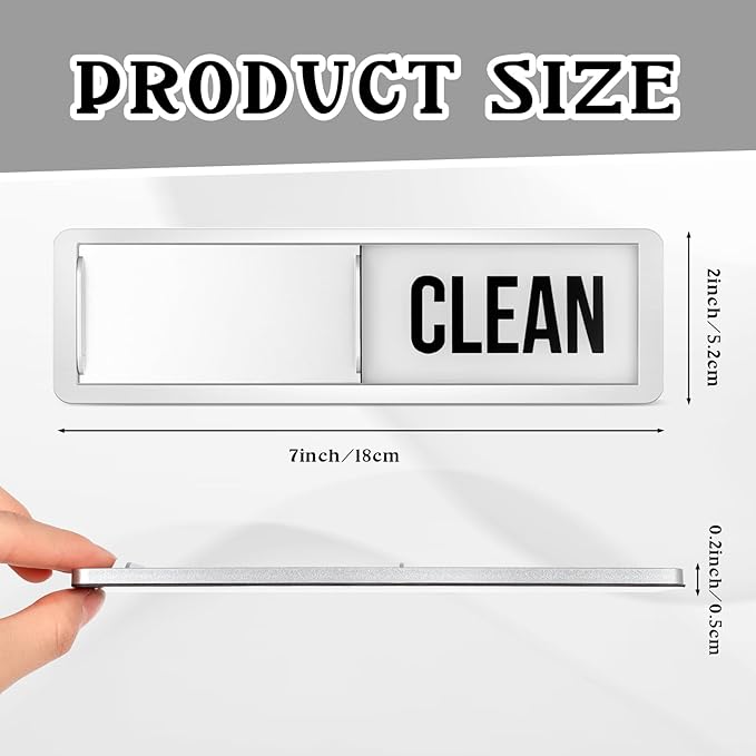 Dishwasher Magnet Clean Dirty Sign, Premium Stainless Steel Clean Dirty Magnet for Dishwasher, Large Text Easy to Read Non-Scratch Kitchen Decor for Dishwasher, Home Accessories