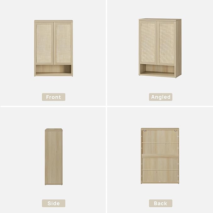 SICOTAS Rattan Shoe Storage Cabinet - Modular Shoe Cabinets with Door Tall Large Shoe Cabinet Storage for Entryway - 31.2" Wide Modular Cabinet for Hallway, Living Room