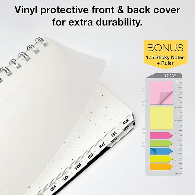 ESSENTIAL 2026 Monthly & Weekly Planner with Tabs, 5"x8": 14 Months (November 2025 - December 2026), Professional, Simple, Easy-to-Use Design and Frosted Poly Cover for Extra Protection (Frosted)