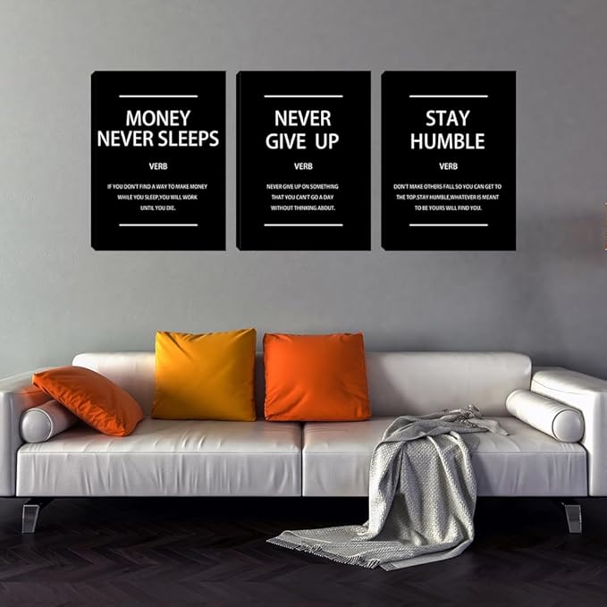 Entrepreneur Office Positive Quotes Encouraging Canvas Wall Art, Motivational Humble Wall Decor Inspiration Affirmation Office Poster Wall Hanging Picture Decorations for Home Workplace 12"x16"x3