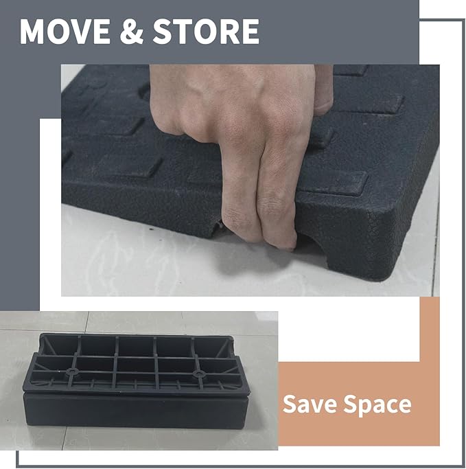 Rubber Curb Ramps for Driveway Sidewalks Shed Entry 2.4 Inch Rise Height 2 Pack 19.68" L x 9.84" W W Threshold Ramp for Cars Motorcycles Lawn Mowers 7000lbs Load Capacity