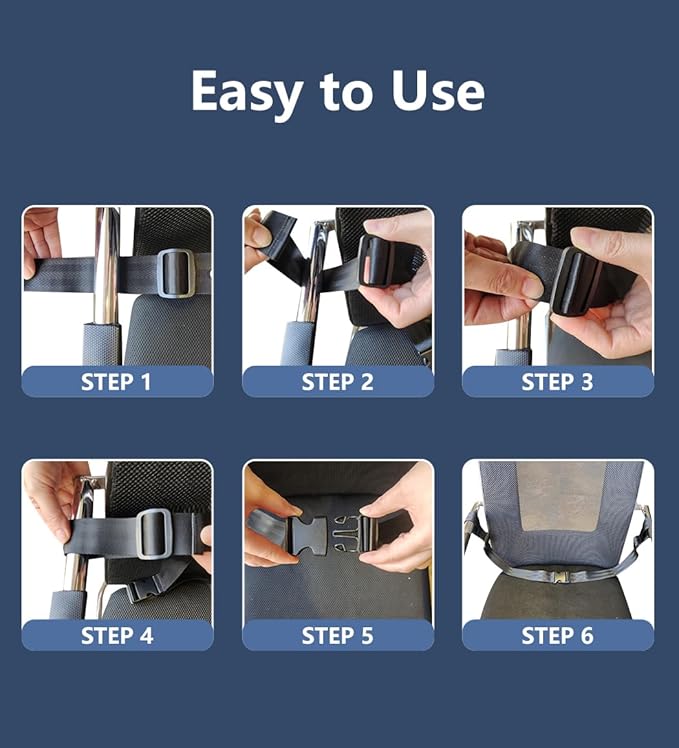 GY1121AB Shower Belt Anti-Slip Strap, Black, Suitable for Most Bath Chair Wheelchair, Care Supplier for Elderly Disabled Bedridden Pregnant