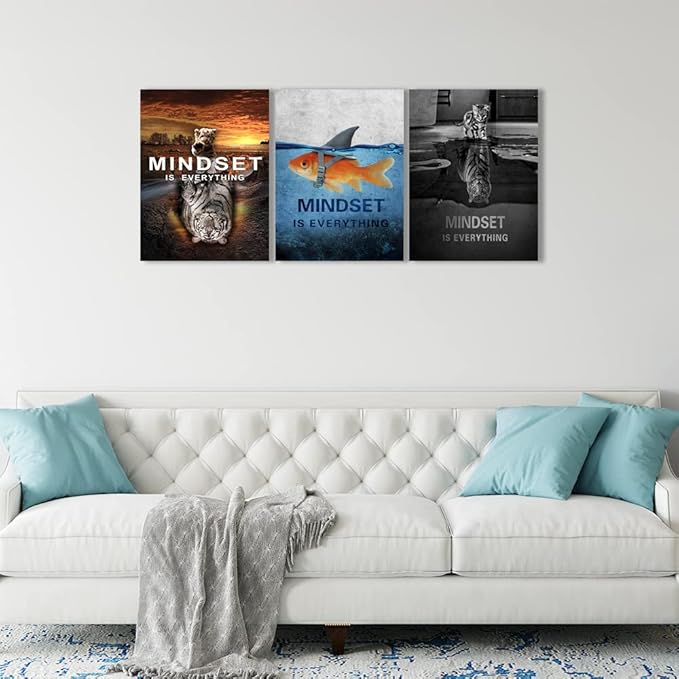 Inspirational Posters Motivational Wall Art Canvas Painting Sunrise Blue Sea Ocean Natural Landscape Wall Decor Sunset Ocean Beach Wall Art Poster Seascape Prints Artwork Wooden Framed
