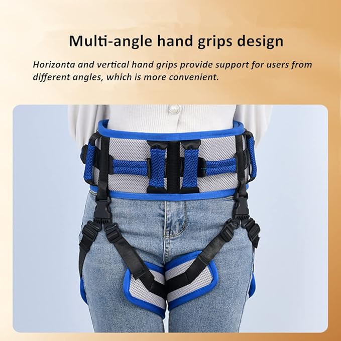 WEEOATAR Medical Nursing Gait Belt, Non-Slip Transfer Nursing Sling with Handles, Mobility Standing and Lifting Aid Transfer Belts for Disabled, Elderly, Injured (Blue)