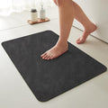 Bath Mat, Bathroom Rugs Non Slip Washable Thin Absorbent Quick Dry Bath Mat Fits Under Door Bathroom Floor Mat Perfect for Bath, Shower, or Sink 20"x48" Black