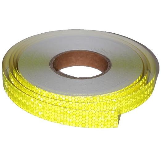 Fluorescent Yellow Reflective Tape Outdoor Waterproof 1 inch, High Visibility Hazard Conspicuity Safety Industrial Marking Tape (166 feet)