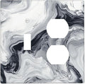 Abstract Marble Ink Texture Grey Marble Print Wallplates 1 Toggle 1 Duplex Switch Plate Electrical GFCI Faceplate Decorative Light Switch Covers for Bathroom Kitchen Decor