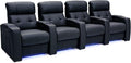 Seatcraft Kodiak Zero-Gravity CoolZero Italian Leather Home Theater Seating, Powered Headrest, Powered Lumbar, Powered Recline, Row of 4, Black