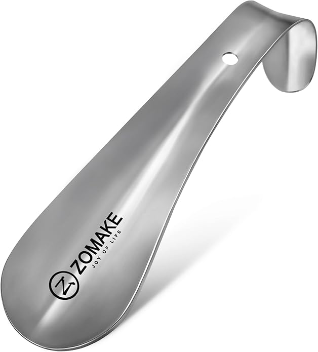 ZOMAKE Metal Shoe Horn,Small Travel Shoehorn for Men Women Kids,5.9'' Portable Shoe Spoon Helper