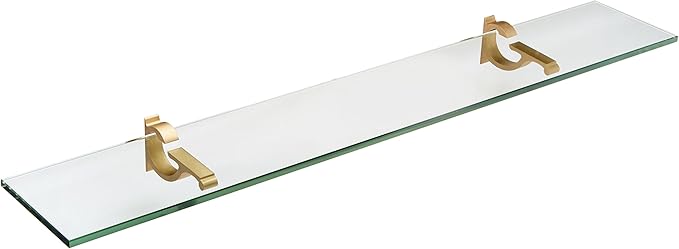 Spancraft Glass M-4.75x12-Brushed Bronze Monarch Glass Shelf, Brushed Bronze, 4.75" x 12"