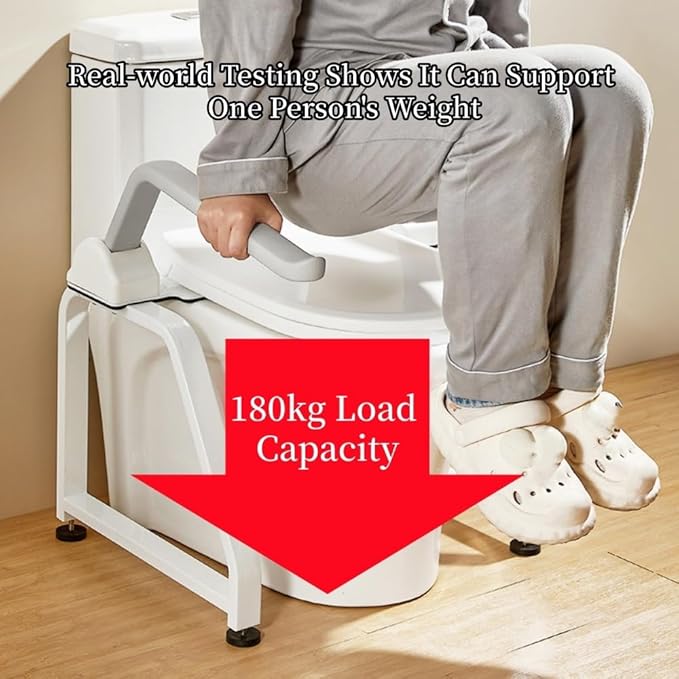 Toilet securety Rails, Toilet Seating and Standing Assist, Foldable Toilet securety Frame, Freestanding Toilet Seat Riser, Toilet Riser with Handles for Elderly