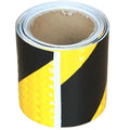 Yellow Black Reflective Tape Outdoor Waterproof 3 inch X 10 feet, High Visibility Hazard Conspicuity Safety Industrial Marking Tape