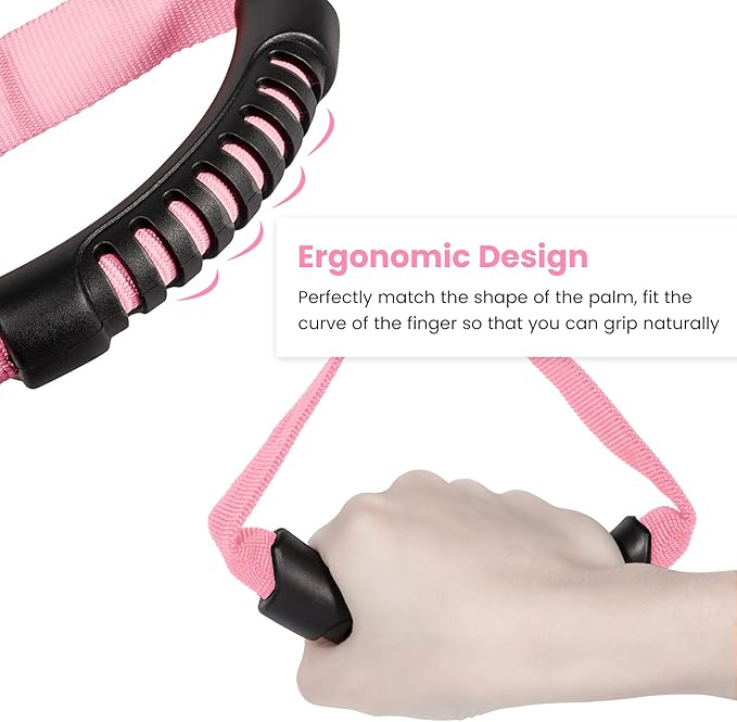 E-cowlboy Auto Cane Grab Aid - Adjustable Standing Aid Safety Handle Portable Vehicle Support Grab Bar Nylon Grip Mobility Assist Device (Pink 2 Pack)