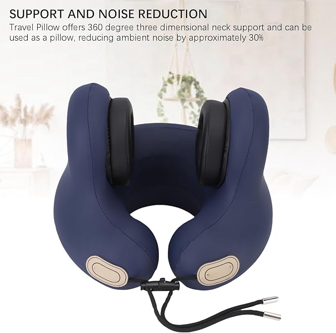 Travel Neck Pillow, 360 Degree Comfort Portable Neck Pillow Airplane Sleeping Support Tool Travel Accessories for Long Flights Car Train Office Use