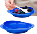 2Pack Spill Proof Scoop Plate with Non-Skid Suction Base, Adaptive Self-Feeding Dinnerware for Elderly and Disabled