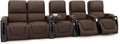 Seatcraft Apex Zero-Gravity CoolZero Italian Leather Home Theater Seating, Powered Headrest, Powered Lumbar, Powered Recline, Row of 5 Left Loveseat, Brown