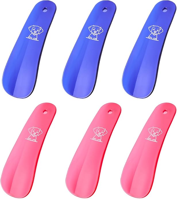 Shoe Horn for Kids - Plastic Small Mini Toddler Shoe Horn Travel Size - for Women - Shoe Helper Spoon Short 6 pack