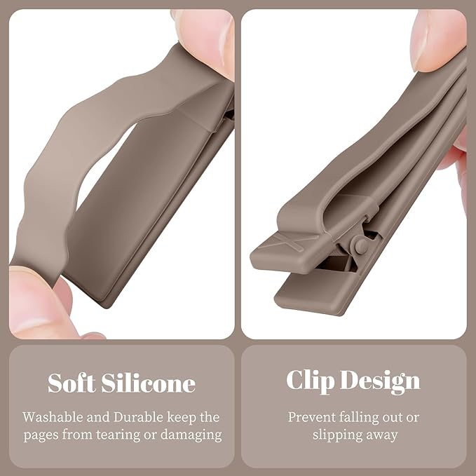 Book Marks for Reading, 3 Pack Silicone Automatic Bookmarks Clips, Book Markers Page Holder Tracker, Book Lover Gifts for Teachers, Readers, Women, Men, Kids
