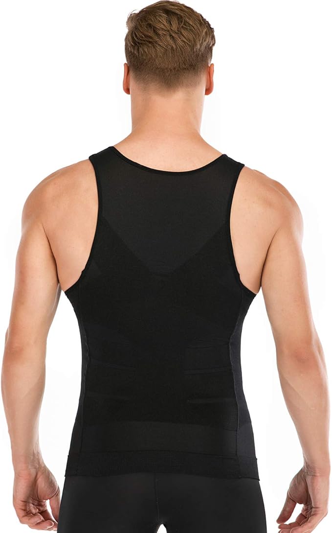 Mens Compression Shirt to Hide Gynecomastia Moobs Slimming Body Shaper Vest