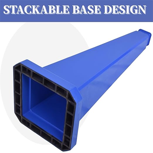 BESEA 6 Pack 36" Bright Blue Traffic Safety Cones with Weighted Base, High-Visibility Parking Cones for Driveways, Business Parking Lots, Garages, Indoor/Outdoor Use