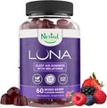 Nested Naturals Luna Sleep Gummies - Non-Habit Forming Melatonin Gummies 3mg with L-Theanine, Valerian Root, GABA, and Lemon Balm - Sleep Gummy for Adults - Mixed Berry, 60 Vegan Gummies