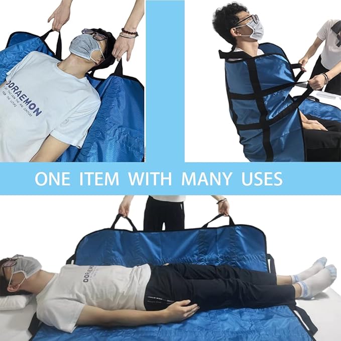 2 Pack Positioning Bed Pad with Handles,48" × 40" Transfer Sheet for Repositioning,Turning and Lifting,Washable Positioning Bed Pads for Elderly,Patient,Handicap,Caregiver (2)