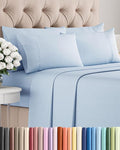 Cal King 6 Piece Sheet Set - Cooling & Breathable Bed Sheets - Hotel Luxury Bed Sheets for Women, Men, Kids & Teens - Deep Pocket Bedding w/Easy Fit - Soft & Wrinkle Free - Cal King Sky Blue Sheets