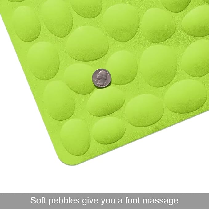 Non-Slip Bathtub Mat OTHWAY Soft Rubber Bathroom Bathmat with Strong Suction Cups (Green, 16x31.5 inch)