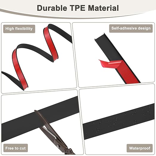 U-Shape Edge Banding, 0.98 Inch x 32.8 FT Self Adhesive Rubber Edge Trim Flexible TPE Corner Protector for Desk/Shelves/Furniture/Countertop/Table/Cabinet/Plywood [Black]