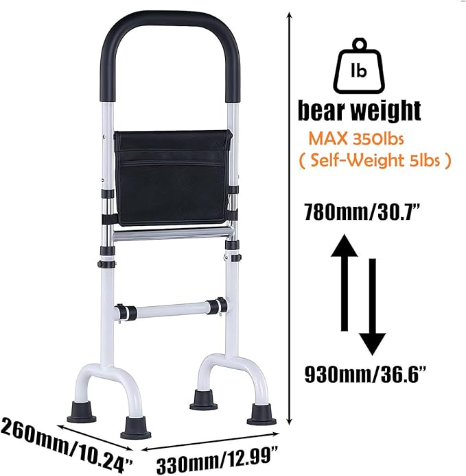 Couch Cane Stand Up Assist Aid for Elderly; Quad Canes for Stability; Aids for Getting Up from Toilet Recliner Chair Bed; Knee Hip Post Surgery Recovery Aid; Height Adjustable to 36''