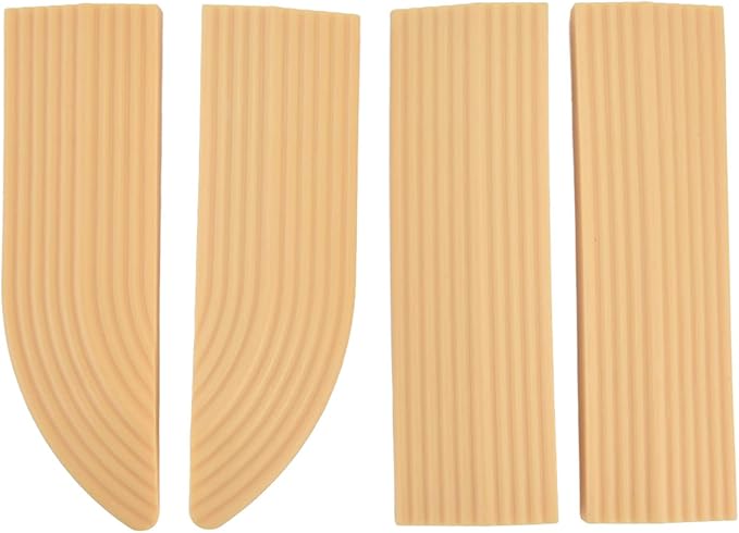 Universal Rubber Wheelchair Ramp for Doorways, Thresholds, Stairs, Bathroom, 4 Pack, Cream