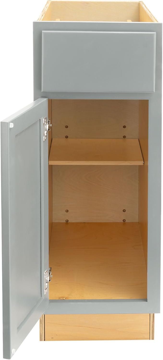 Quicklock RTA (Ready-to-Assemble) | Base Kitchen Cabinets - Shaker Style | Made in America (Magnetic Gray, 12" Wx34.5 Hx24 D Base)