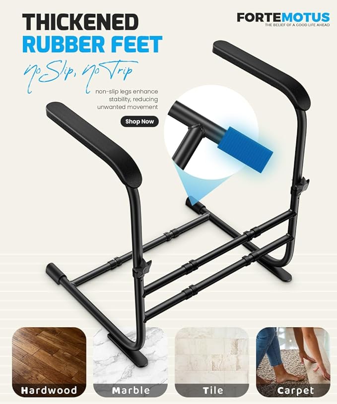 FORTEMOTUS Couch Stand Assist with Soft & Wide Handle, Height & Width Adjustable Sofa Stand Assistance for Elderly, Seniors, Pregnancy Women and Disabled, Holds up to 350 lbs