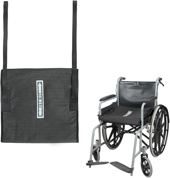 One Way Transfer Support Seat Cushion with Handles - Non-Slip Fall Prevention Pad for Elderly/Disabled Use on Wheelchairs, Chairs, Beds, and More - 17"x17"