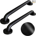 18 Inch Handicap Grab Bars, 2 Pack Stainless Steel Grab Bar for Bathtubs and Showers, Wall Mount Safety Shower Grab Bars for Seniors Injury Elderly, Matte Black Knurled
