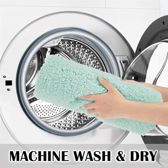 Suchtale Extra Soft & Absorbent Shaggy Bath Mat (24 x 40, Aqua) - Machine Washable Microfiber, Non Slip, Luxury Floor Mat