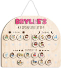 Wooden Chore Chart for Kids Visual Schedule, Routine Chart for Kids, Morning Bedtime Routine Chart for Toddlers Ages 2-4, Daily Kids Schedule Board for Home (09)
