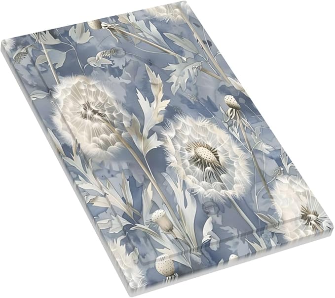 Blue Dandelion Vintage Floral Boho Flower Light Switch Cover Plate 1 Gang No Device Blank Electrical Wall Plates Faceplate Decorative Switch Plate Covers for Bedroom Living Room Home Decor