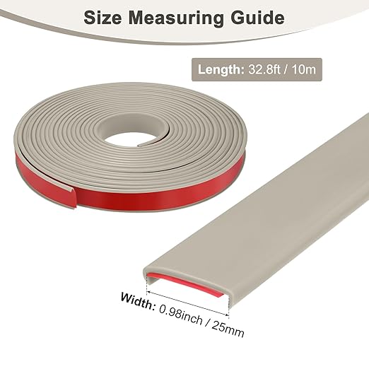 U-Shape Edge Banding, 0.98 Inch x 32.8 FT Self Adhesive Rubber Edge Trim Flexible TPE Corner Protector for Desk/Shelves/Furniture/Countertop/Table/Cabinet/Plywood [Khaki]
