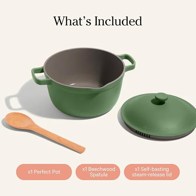 Our Place Mini Perfect Pot | 2.5 Qt Ceramic Pot with Lid & Spatula | Patented 8-in-1, PFAS-Free Nonstick, Non-Toxic Cookware | Induction & Oven-Safe up to 450°F | Sage