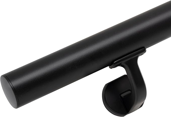 3FT Handrails for Indoor Stairs,Deck,Slope,Modern Aluminum Handrail Set, Wall Mounted, with Zink-Alloy Brackets Aluminium Railing System,Rust Free. (Matte Black, 3 FT)