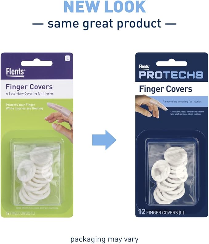 Flents First Aid Finger Covers, 12 Count, Large Protects Finger While Healing From Injury