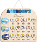 Wooden Chore Chart for Kids Visual Schedule, Routine Chart for Kids, Morning Bedtime Routine Chart for Toddlers Ages 2-4, Daily Kids Schedule Board for Home (17)