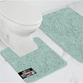 GORILLA GRIP Bathroom Rug Sets, Soft Chenille 2 Piece Area Rugs Set, Toilet Base Mat and 30x20 Carpet, Absorbent Microfiber Washable Mats Dry Quickly, Home Décor and Bath Room Accessories, Seablue