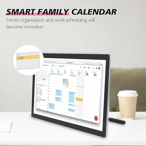 15.6 to 27 inch Touchscreen Digital Calendar & Wall Planners, Smart Whiteboard Calendar for Chore Chart & Work Schedule, Built in Speakers and Camera, Include Wall Mount & Desk Stand (23.8-inch)