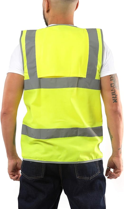 Kolossus Safety Vest For Men - High Visibility Reflective Vest - Chalecos Reflectantes de Seguridad - Yellow - Orange